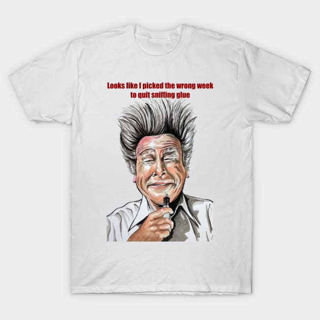 Airplane - wrong week to quit sniffing glue, Llloyd Bridges illustration T-Shirt by smadge